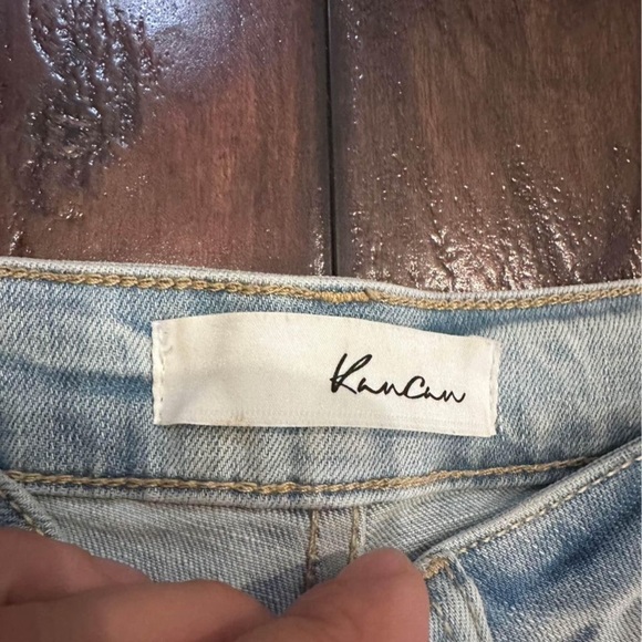 Kancan denim blue jeans skinny light wash jeans with fringe detail- size 23/0 - Picture 4 of 6